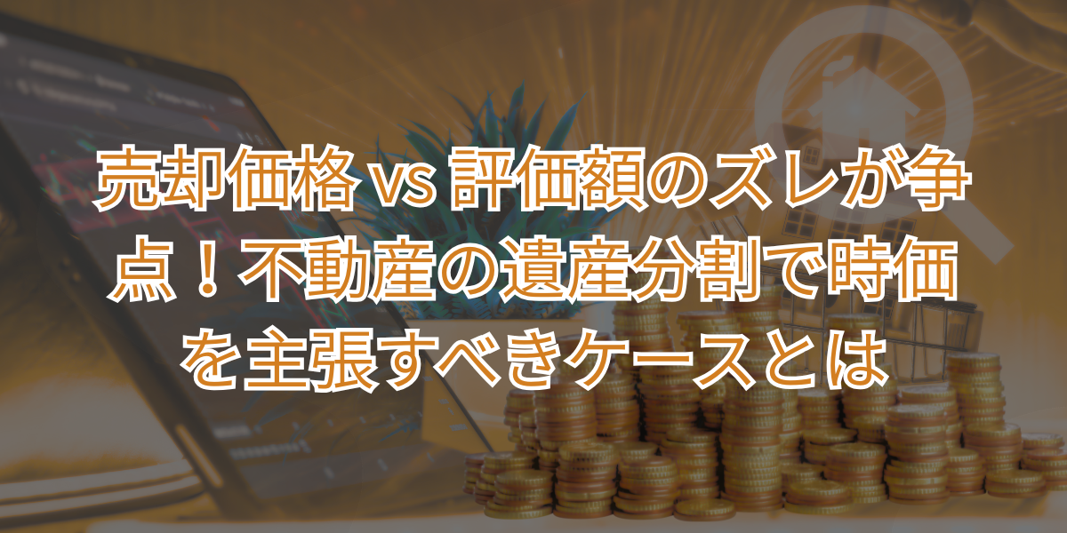 売却価格 vs 評価額のズレが争点！不動産の遺産分割で時価を主張すべきケースとは